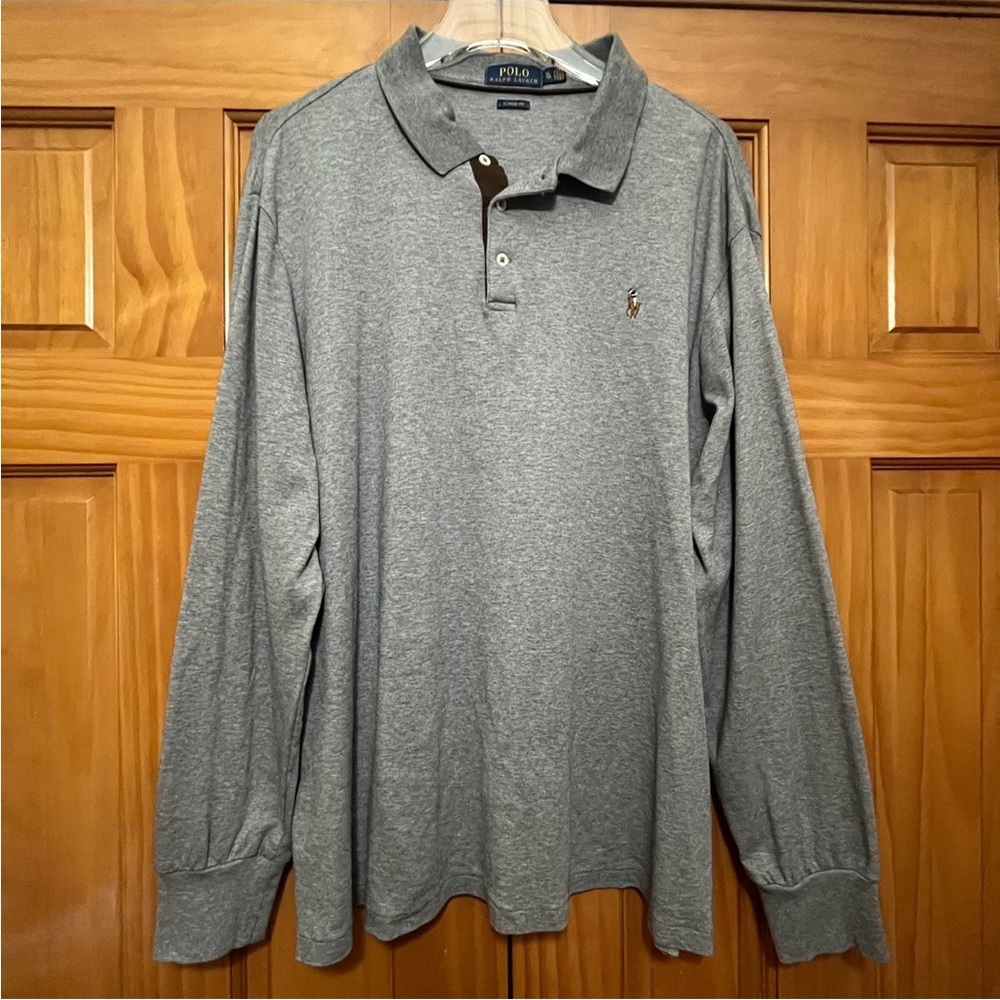 Polo by Ralph Lauren Gray Long Sleeve Polo Shirt